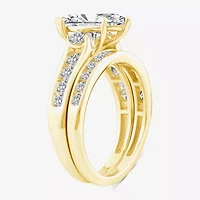 (F / Vs2) Womens 3 CT. T.W. Lab Grown White Diamond 14K Gold Marquise Side Stone Bridal Set