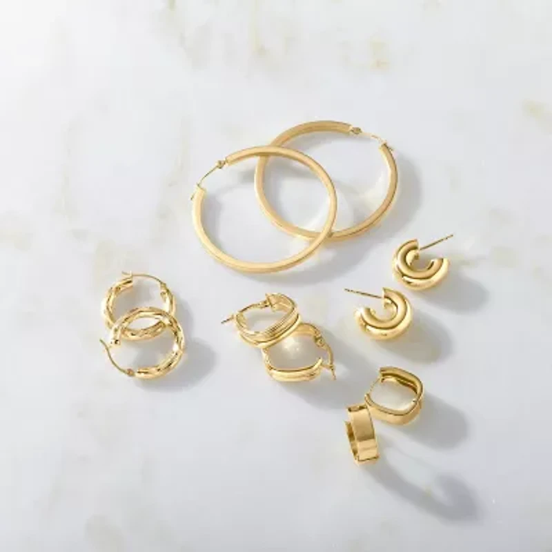 Gold Addiction Womens 10K Gold 16mm Hoop Earrings