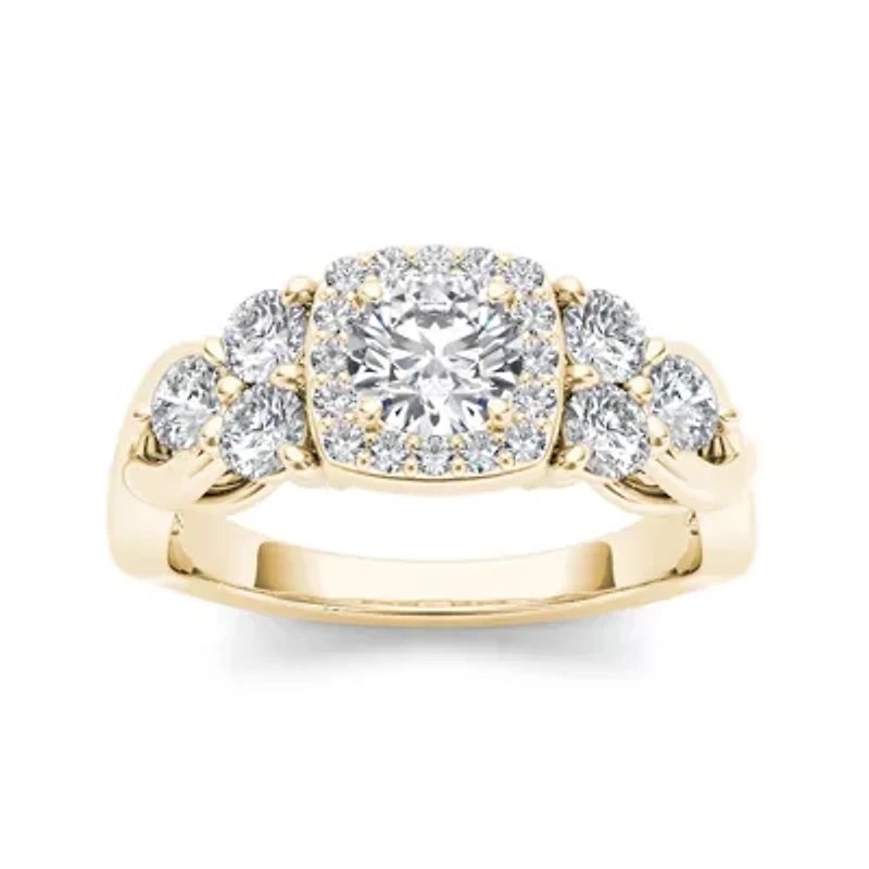 1 1/2 CT.T.W. Natural Diamond 14K Yellow Gold Engagement Ring