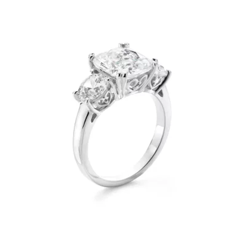 DiamonArt® Womens 5 3/4 CT. T.W. White Cubic Zirconia Sterling Silver 3-Stone Engagement Ring