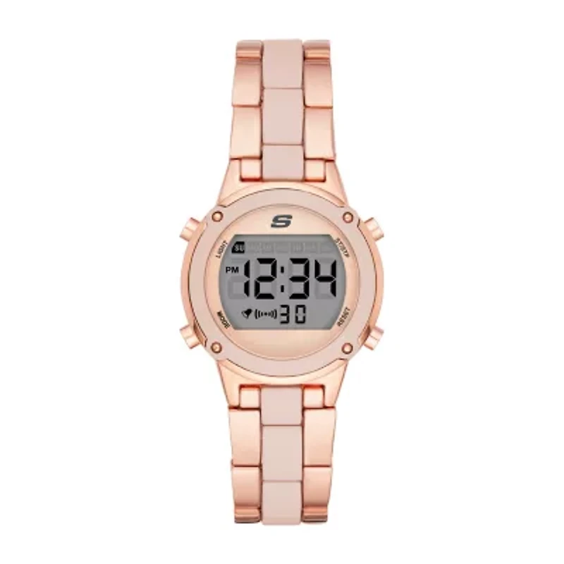Skechers Hollyglen Womens Chronograph Digital Rose Goldtone Bracelet Watch Sr6184
