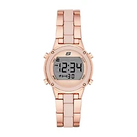 Skechers Hollyglen Womens Chronograph Digital Rose Goldtone Bracelet Watch Sr6184