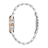 Bulova Turnstyle Womens Crystal Accent Two Tone Stainless Steel Bracelet Watch 98l246