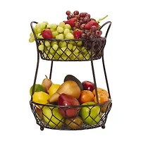 Gourmet Basics by Mikasa Loop And Latice 2 Tier Basket Rectangular Basket