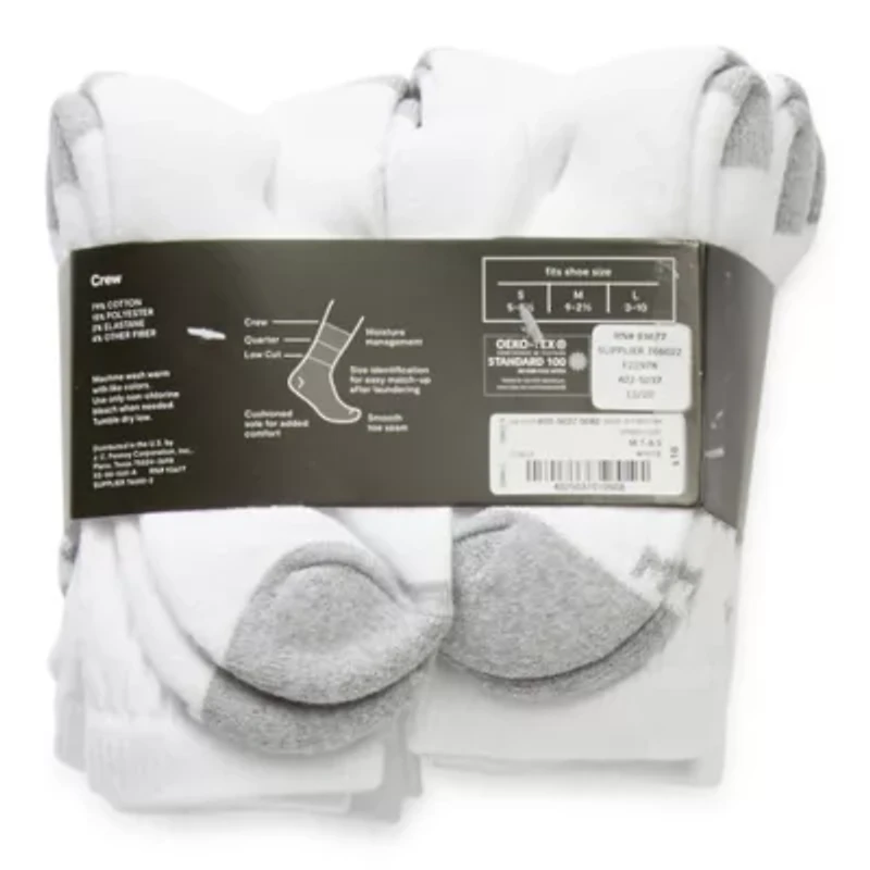 Xersion Little & Big Kid Boys 10 Pair Crew Socks