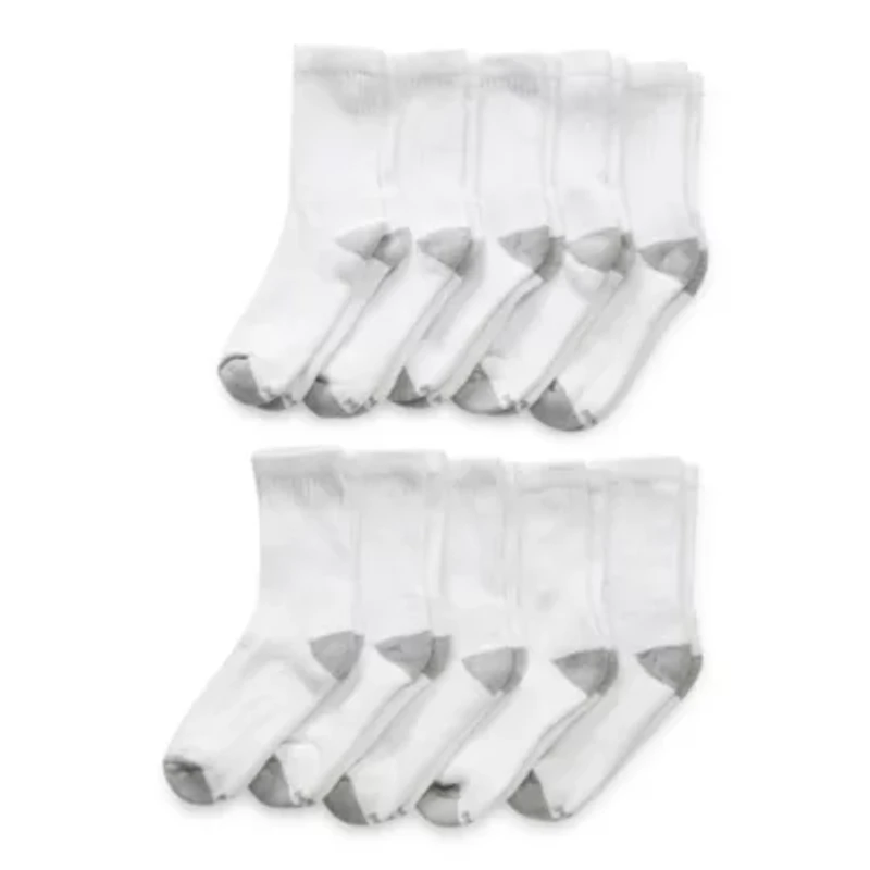 Xersion Little & Big Kid Boys 10 Pair Crew Socks