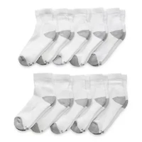 Xersion Little & Big Kid Boys Multi-Pack 10 Pair Quarter Ankle Socks