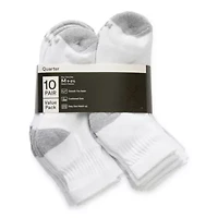 Xersion Little & Big Kid Boys Multi-Pack 10 Pair Quarter Ankle Socks