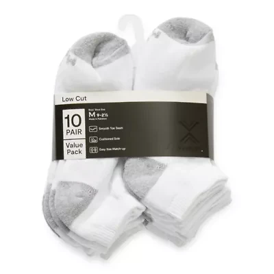 Xersion Little & Big Kid Boys Multi-Pack 10 Pair Low Cut Socks