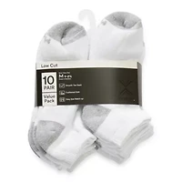 Xersion Little & Big Kid Boys Multi-Pack 10 Pair Low Cut Socks