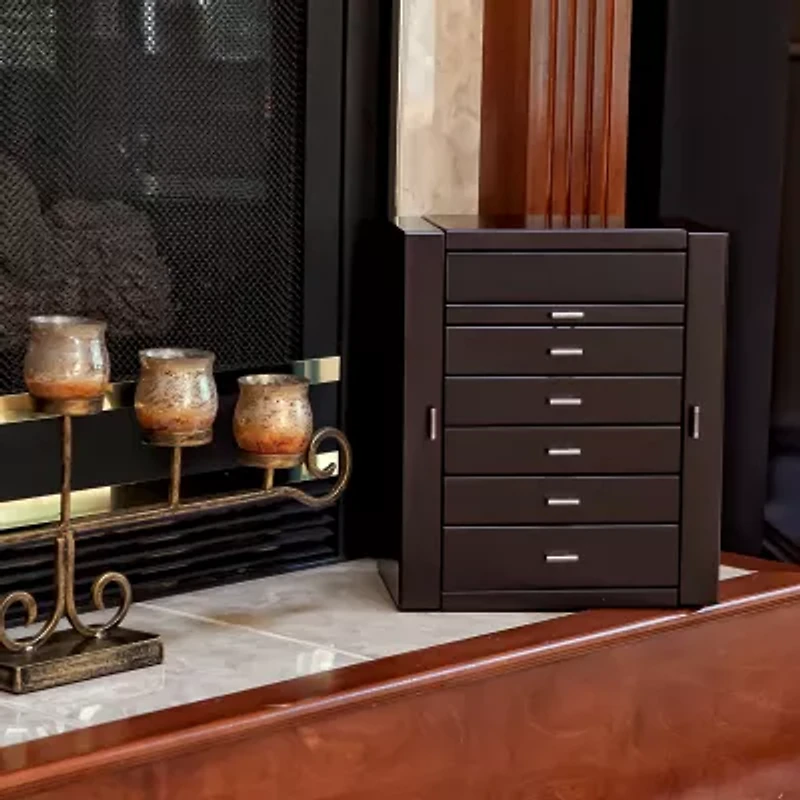 Mele and Co Geneva Womens Java-Finish Jewelry Box