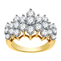 Womens 3 CT. T.W. Natural White Diamond 10K Gold Cluster Band