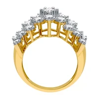 Womens 3 CT. T.W. Natural White Diamond 10K Gold Cluster Band
