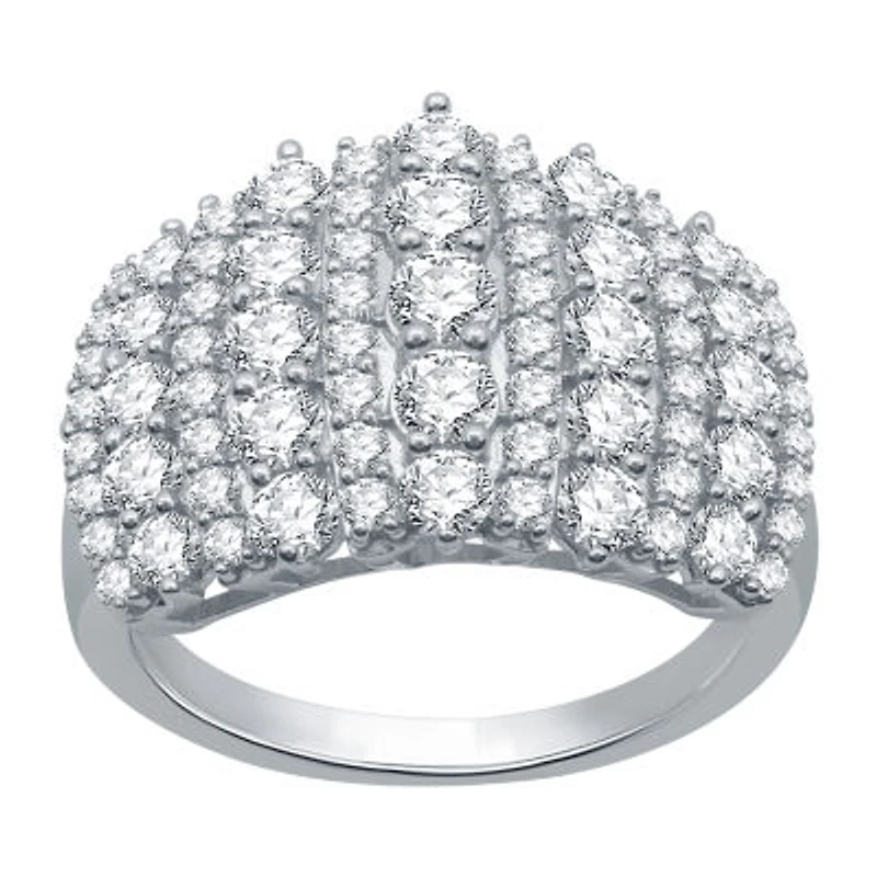 Womens 2 CT. T.W. Natural White Diamond 10K Gold Cluster Band