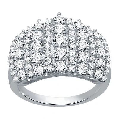 Womens 2 CT. T.W. Natural White Diamond 10K Gold Cluster Band