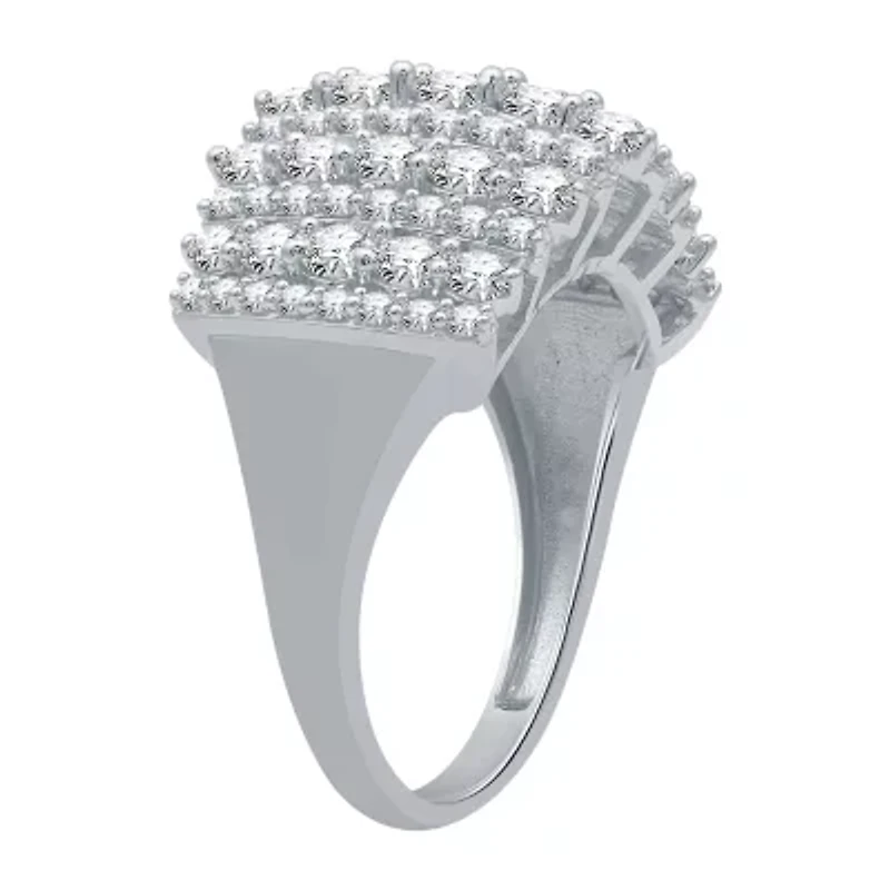 Womens 2 CT. T.W. Natural White Diamond 10K Gold Cluster Band