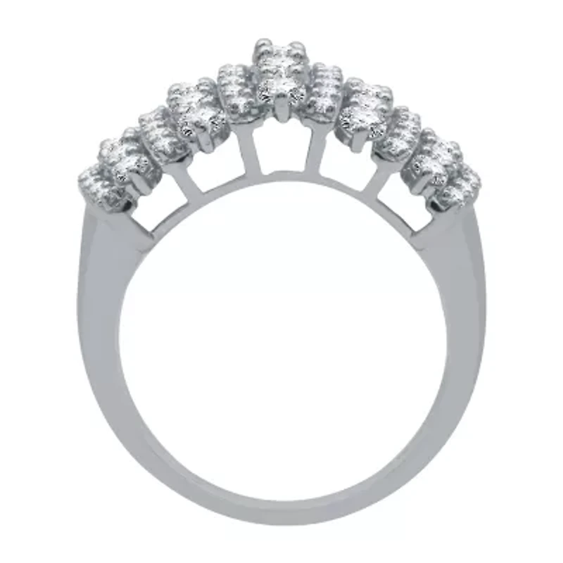 Womens 2 CT. T.W. Natural White Diamond 10K Gold Cluster Band