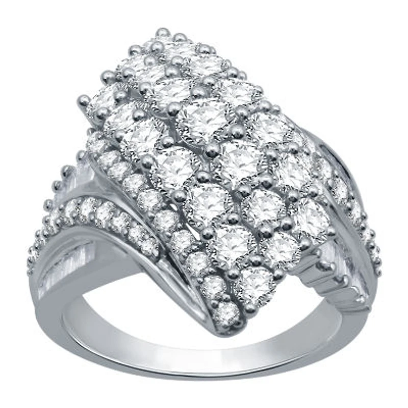 Womens / CT. T.W. Natural White Diamond 10K Gold Cluster Cocktail Ring