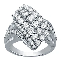 Womens / CT. T.W. Natural White Diamond 10K Gold Cluster Cocktail Ring