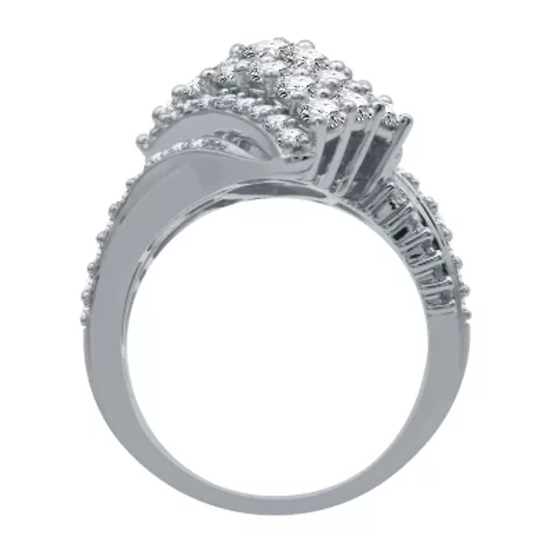 Womens / CT. T.W. Natural White Diamond 10K Gold Cluster Cocktail Ring