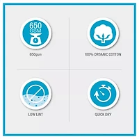 Madison Park Certified 100% Organic Cotton 6-pc. Solid Bath Towel Set