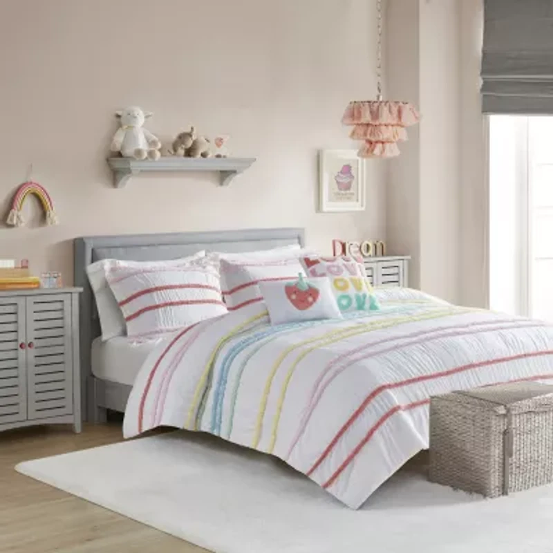 Intelligent Design Mackenzie 100% Cotton Duvet Cover Set with Decorative Pillows