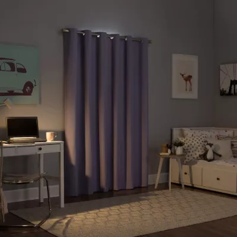 Sun Zero Harper Grommet Top Energy Saving 100% Blackout Single Curtain Panel