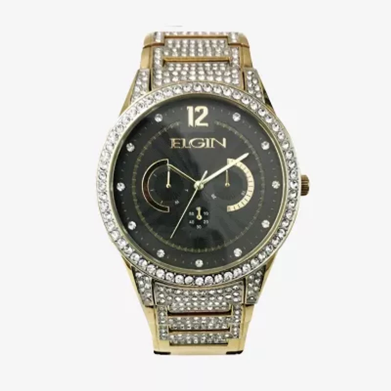 Elgin Mens Gold Tone Bracelet Watch Fg160030g