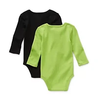 Okie Dokie Baby Girls Crew Neck Long Sleeve Rib 2-pc. Bodysuit