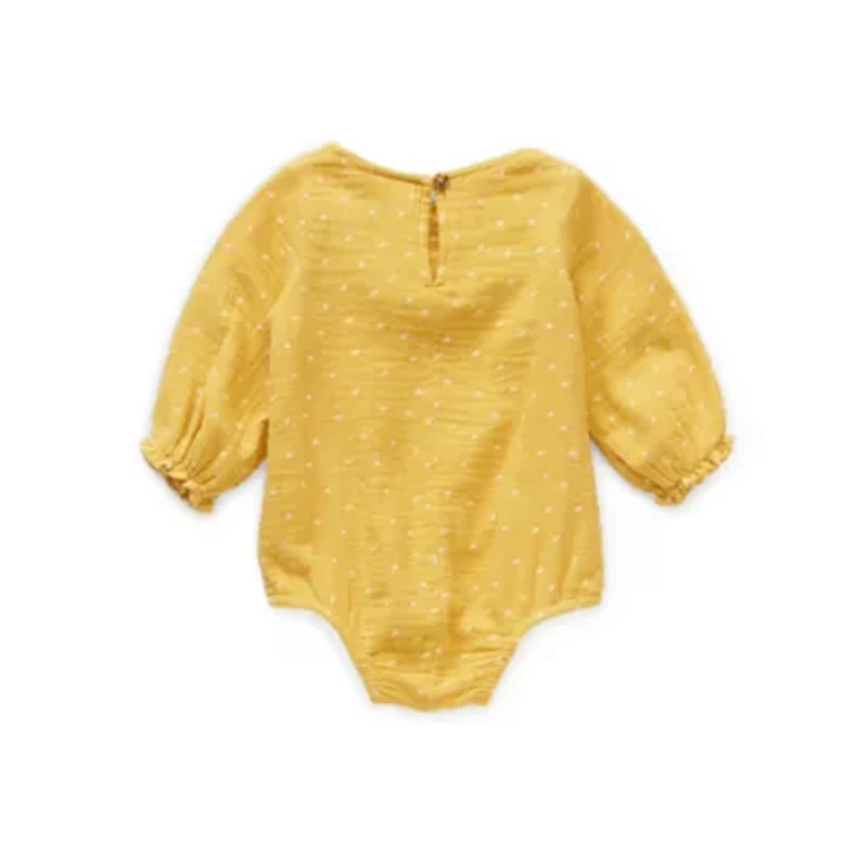 Okie Dokie Baby Girls Round Neck Long Sleeve Bodysuit