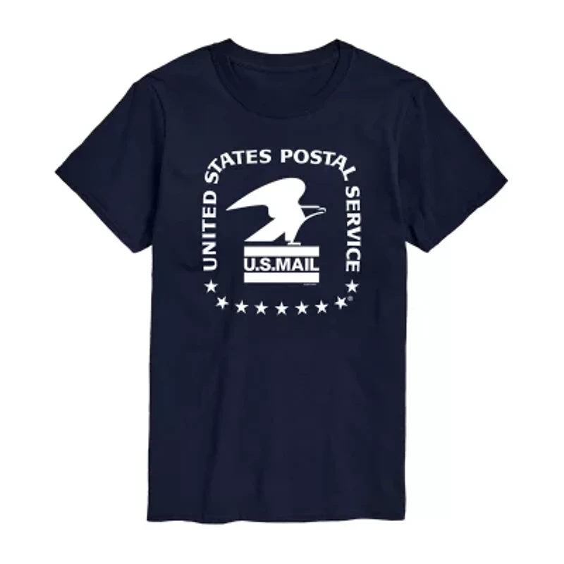 Mens Crew Neck Short Sleeve Classic Fit USPS Graphic T-Shirt