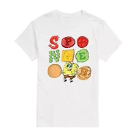 Mens Crew Neck Short Sleeve Classic Fit Spongebob Graphic T-Shirt