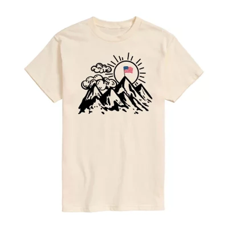Mens Crew Neck Short Sleeve Regular Fit Graphic T-Shirt