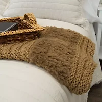 Your Lifestyle By Donna Sharp Faux Fur Plush Knit Midweight Throw