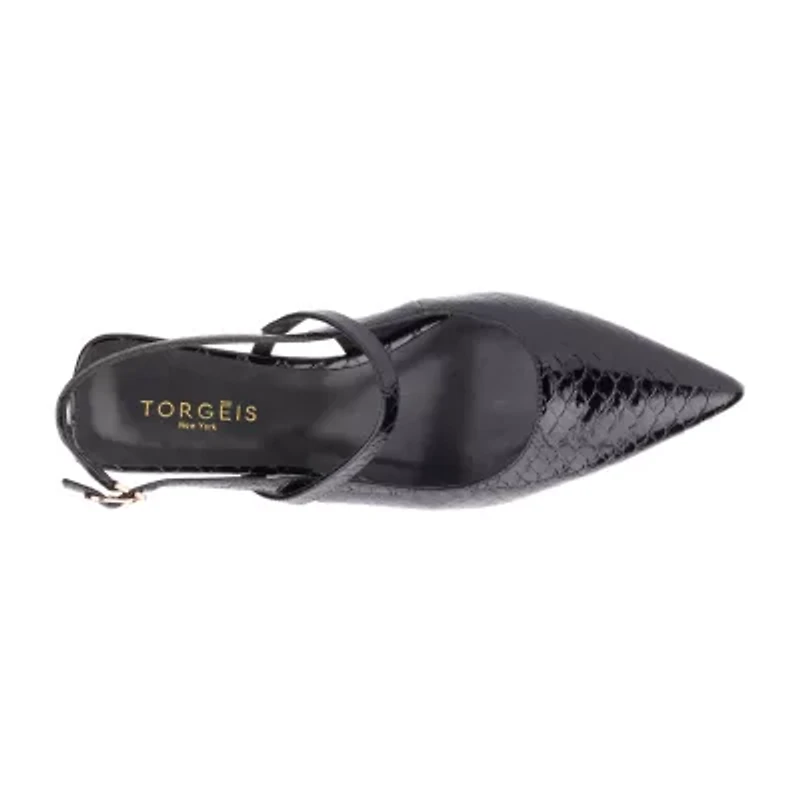 Torgeis Oria Womens Pointed Closed Toe Wedge Heel Pumps