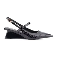 Torgeis Oria Womens Pointed Closed Toe Wedge Heel Pumps