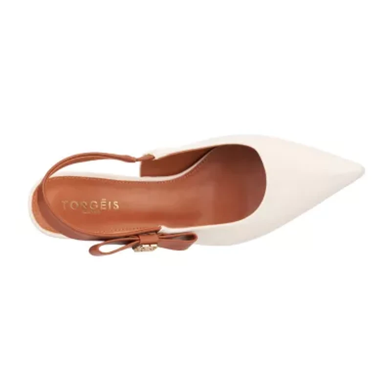Torgeis Inessa Womens Pointed Flared Heel Pumps