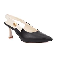 Torgeis Inessa Womens Pointed Flared Heel Pumps