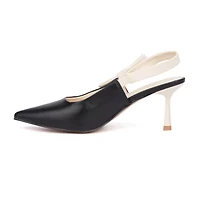 Torgeis Inessa Womens Pointed Flared Heel Pumps