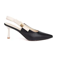 Torgeis Inessa Womens Pointed Flared Heel Pumps