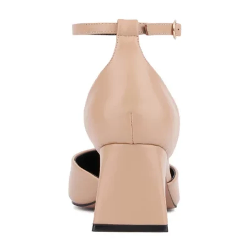 Torgeis Vicki Womens Pointed Closed Toe Block Heel Pumps