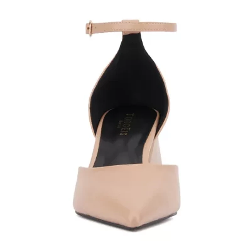 Torgeis Vicki Womens Pointed Closed Toe Block Heel Pumps