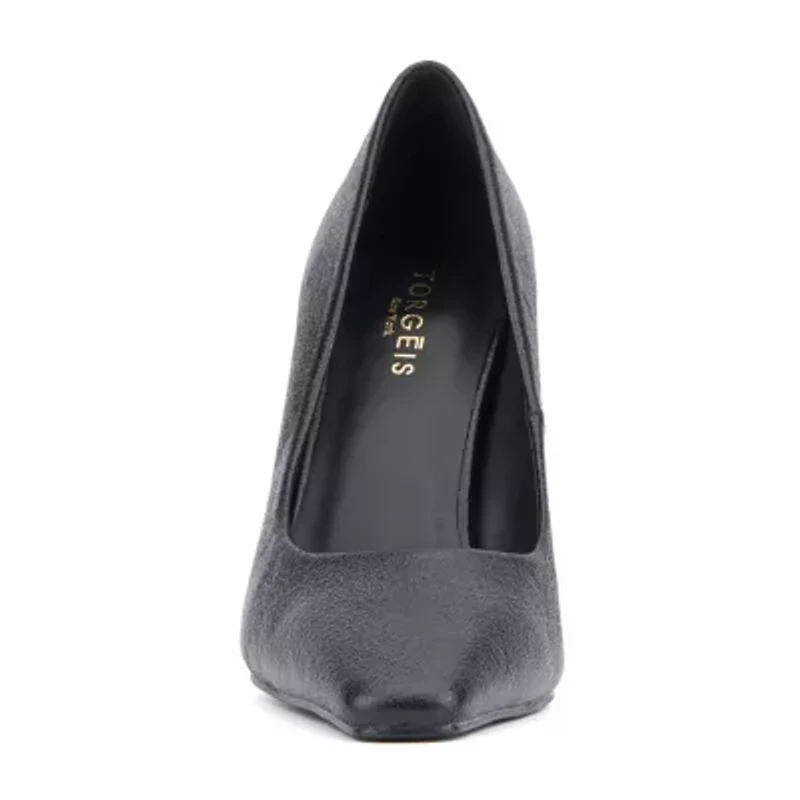 Torgeis Kamana Womens Square Closed Toe Flared Heel Pumps