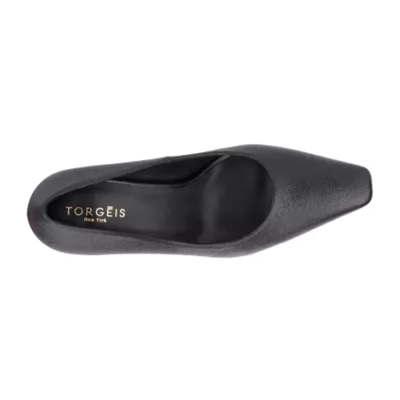 Torgeis Kamana Womens Square Closed Toe Flared Heel Pumps