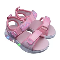 Barbie Light Up Toddler Girls Adjustable Strap Footbed Sandals