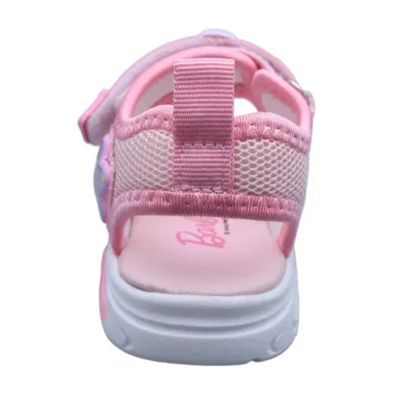 Barbie Light Up Toddler Girls Adjustable Strap Footbed Sandals