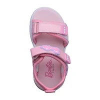Barbie Light Up Toddler Girls Adjustable Strap Footbed Sandals