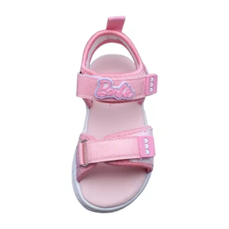 Barbie Light Up Toddler Girls Adjustable Strap Footbed Sandals