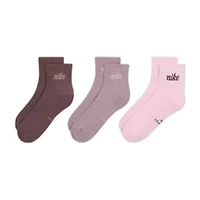 Nike Womens 3 Pair Quarter Ankle Socks