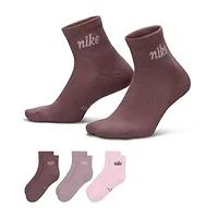 Nike Womens 3 Pair Quarter Ankle Socks